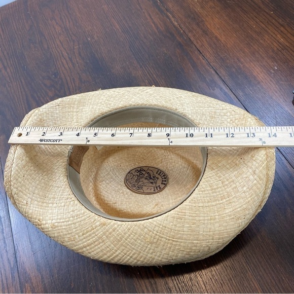 Fiesta Women’s Straw with Leather Band with Turquoise Beaded Cowboy Hat Sz XL - Picture 8 of 8